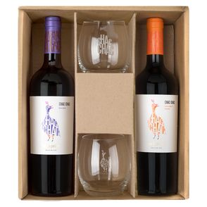 Estuche Malbec +  Cabernet Franc + 2 vasos